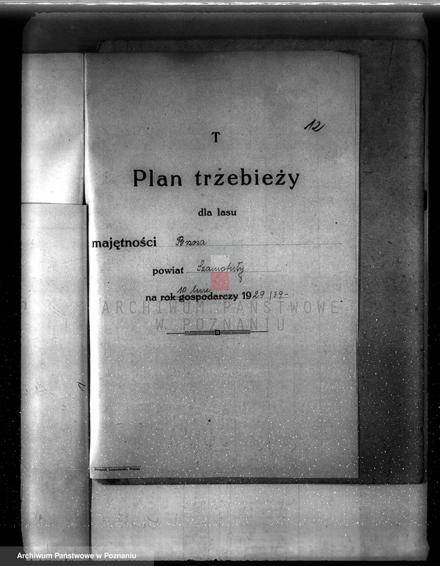 image.from.unit.number "Plan urządzenia gospodarstwa leśnego dla lasu majętności Brzoza powiat szamotulski 1929-1939"