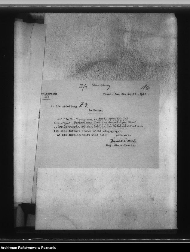 Obraz 20 z jednostki "Landeswirtschaft. Geschäftsverteilungsplan. Verwaltungskosten. Dienstreisen. Dienstkraftwagen"