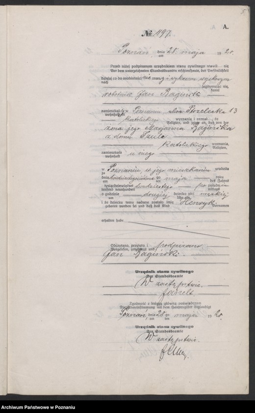 Obraz 7 z jednostki "Księga urodzeń odpis tom IV [Rejestr poboczny urodzeń]"