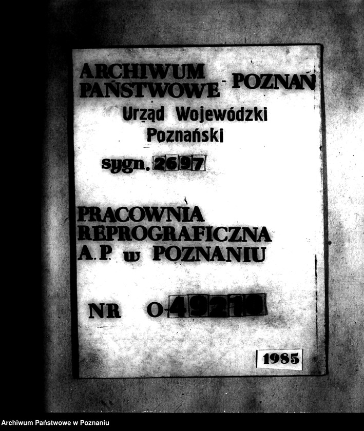 Obraz 1 z jednostki "Księga kontroli prac parcelacji prywatnej dla powiatu poznańskiego"