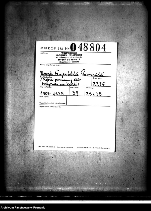 Obraz 2 z jednostki "/Rejestr pomiarowy dóbr Szczytniki powiat kaliski"