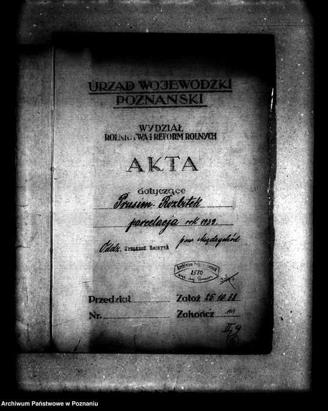 Obraz 5 z jednostki "/Majątek Prusim-Rozbitek powiatu międzychodzkiego sprawy parcelacyjne"