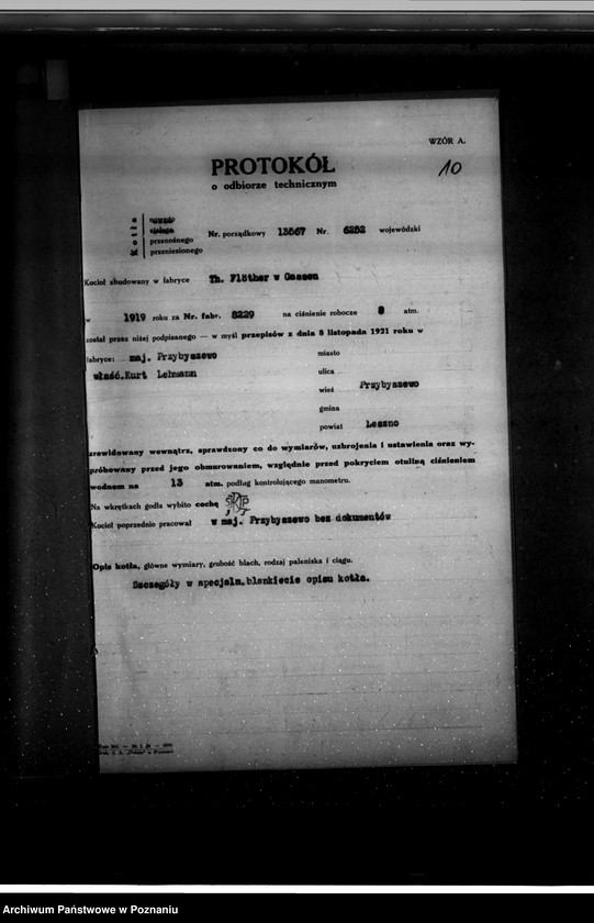 Obraz 14 z jednostki "Majętność Przybyszew, pow. leszczyński własność K. Lehmann nr woj. kotła 6252"