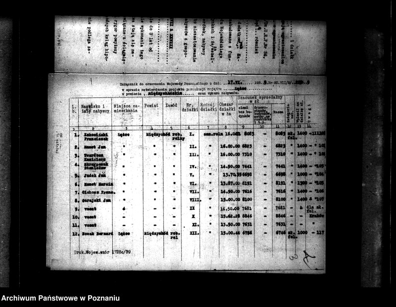 Obraz 7 z jednostki "Parcelacja majątku Łężce powiatu międzychodzkiego"