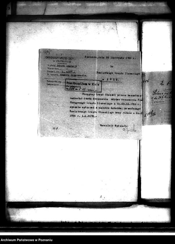 image.from.unit.number "Wyłączenie z art.4,5 ustawy o wykonaniu reformy rolnej z 28 XII 1925 r. miejscowości Lubstów, Nacięcie, Nowa Wieś-Sycowo, Leśniewo, Wielki Bór, osady we wsi Grondy, osady we wsi Lubstówek /Koło/"