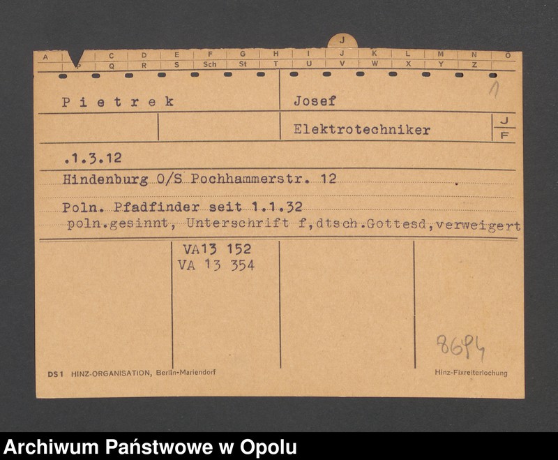 Obraz 3 z jednostki "[Pietrek Josef, ur. 01.03.1912 Hindenburg]"