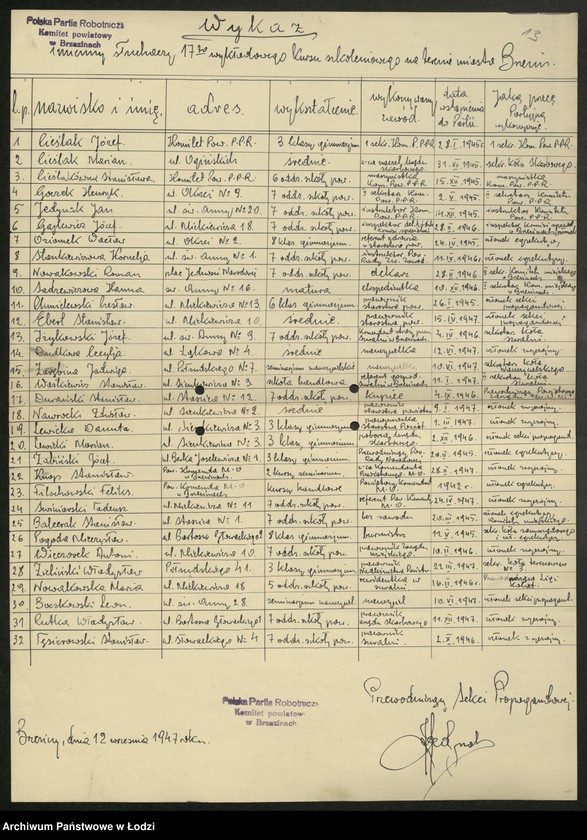 Obraz 14 z jednostki "Wykazy uczestników kursów korespondencyjnych [i dokształcających]"