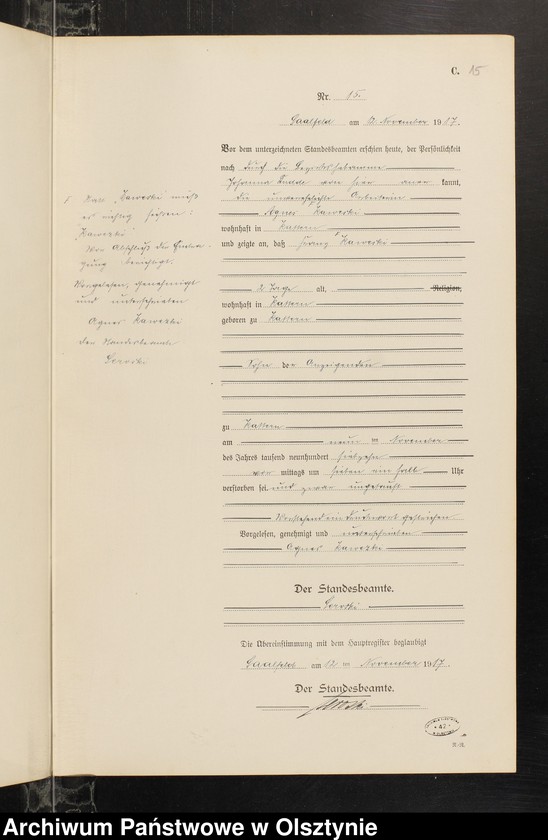 image.from.unit.number "Sterbe-Neben-Register Nr 1 - 21"