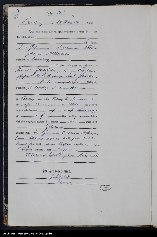 image.from.unit.number "Geburts-Haupt-Register,Tom III,Nr 233 - 301"