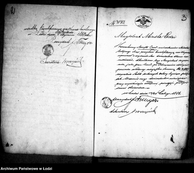 Obraz 6 z jednostki "Akta Urzędu Starszych Zgromadzenia Kupieckiego w Mieście Łodzi tyczące się kwalifikowania i zapisywania kupców"