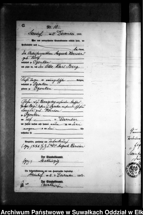 image.from.unit.number "Sterbe-Neben-Register des Preussischen Standes-Amtes Gr. Strengeln Kreis Angerburg"