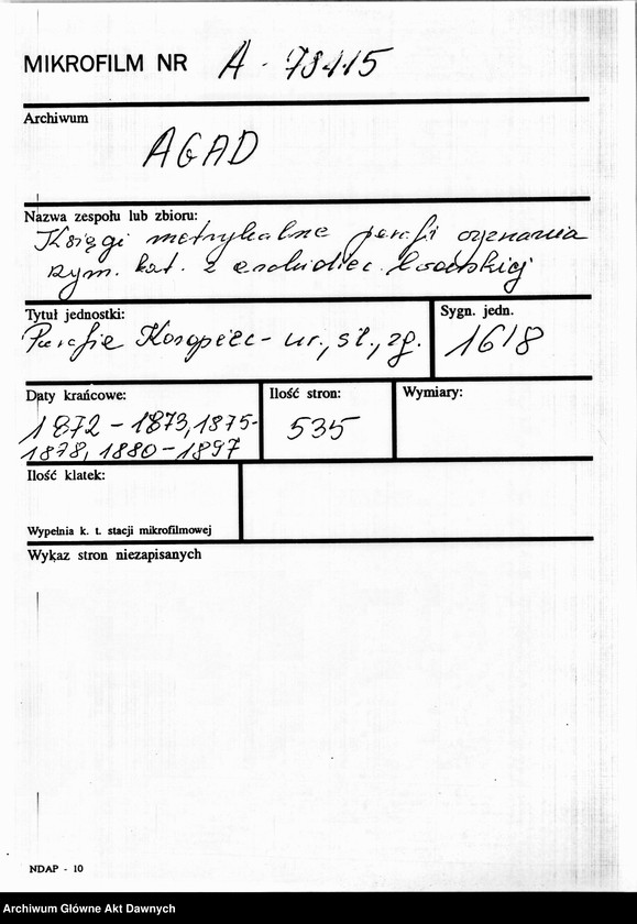 image.from.unit.number "Parafia: Koropiec. Dekanat: Buczacz. Księga metrykalna urodzeń, ślubów i zgonów dla miasta Koropiec i wsi: Budzyń, Delawa, Horyhlady, Nowosiółka Koropiecka, Ostra, Zadarów."