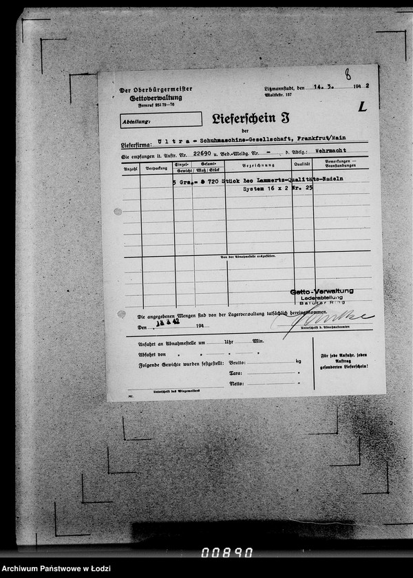 Obraz 12 z jednostki "339 Filztiefel U-Z.[Korespondencja i zamówienia]"