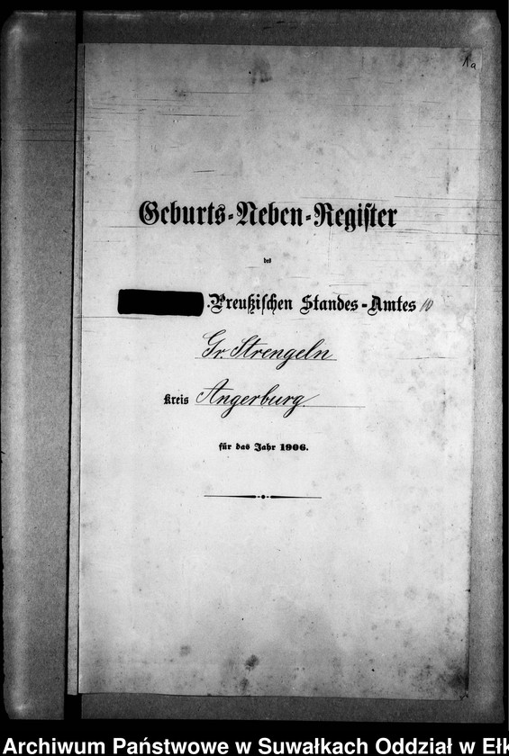 image.from.unit.number "Geburts-Neben-Register des Preussischen Standes-Amtes Gr. Strengeln Kreis Angerburg"