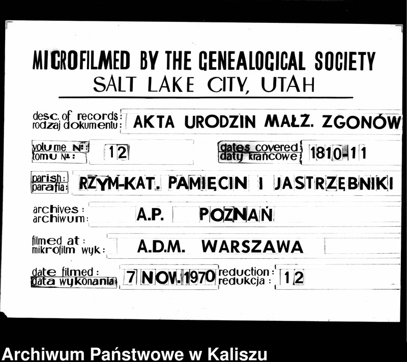 image.from.unit.number "Akta urodzenia, zejścia, małżeństwa gminy jastrzębskiej"