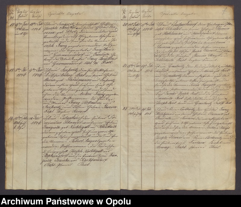 image.from.unit.number "Duplicat der in der katholischen Parochie Gross-Carlowitz Ottmachauer Archipresbyterats Grottkauer Kreises stattgefundenen Taufen, Traungen und Begräbnisse pro 1846"