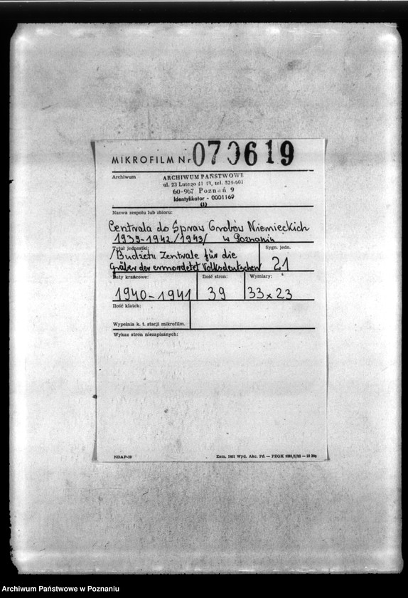 Obraz 2 z jednostki "Budżety Zentrale für die Gräber der ermordeten Volksdentuken"