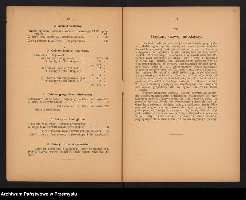 image.from.unit.number "IV Sprawozdanie dyrektora c.k. gimnazjum V. w Krakowie za rok szkolny 1909/10"
