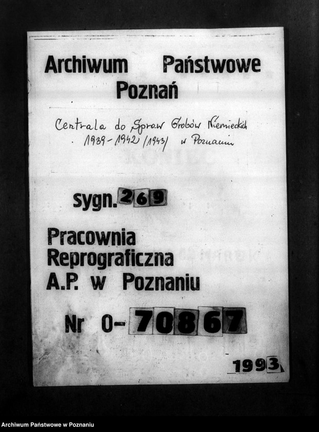 Obraz 1 z jednostki "Kreis Turek. Korespondencja w sprawie miejscowych Niemców, którzy zginęli w 1939 roku"