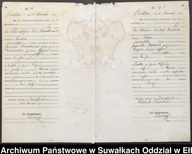 image.from.unit.number "[Geburts]-Haupt-Register des Königlichen Preussischen Standes-Amtes Bialla Kreis Johannisburg"