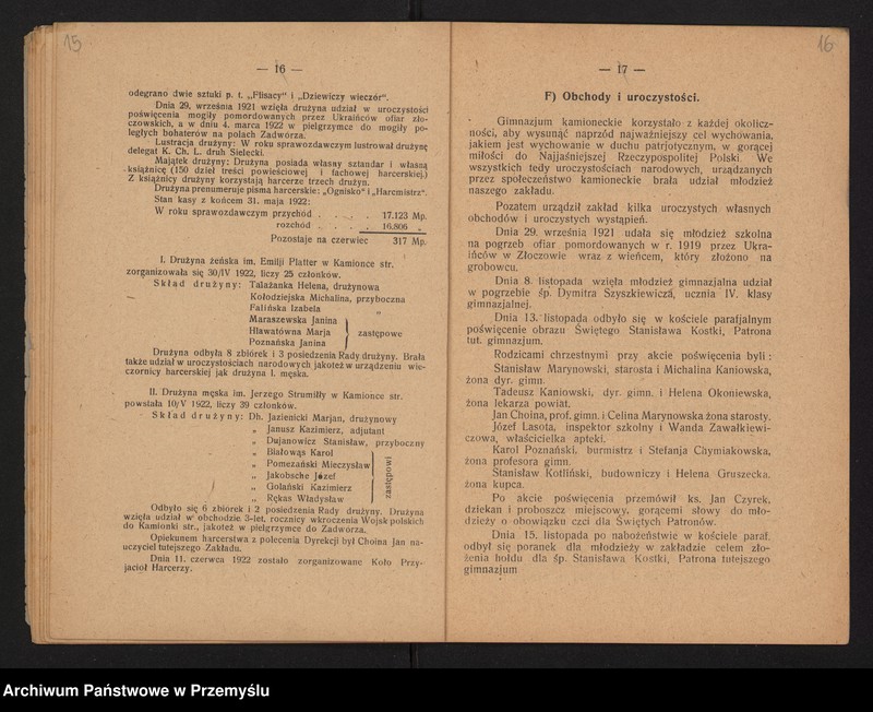 image.from.unit.number "IV Sprawozdanie Dyrekcji Gimnazjum Państwowego im. Kornela Ujejskiego w Kamionce Strumiłowej za rok szkolny 1921/22"