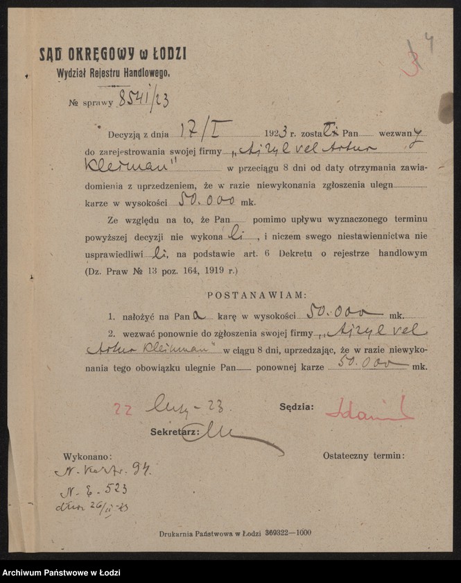 Obraz 6 z jednostki "Ajzyk Kleinman – sprzedaż węgla"