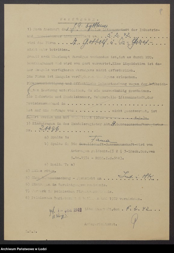 Obraz 11 z jednostki "Abram Gothelf, Ruchla Neuma Znamirowska – wyrób i sprzedaż towarów włókienniczych i przędzy"