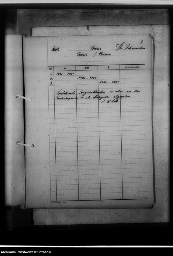 Obraz 12 z jednostki "Bücherverzeichnis, Kreissippenamt Hohensalza [Inowrocław]"