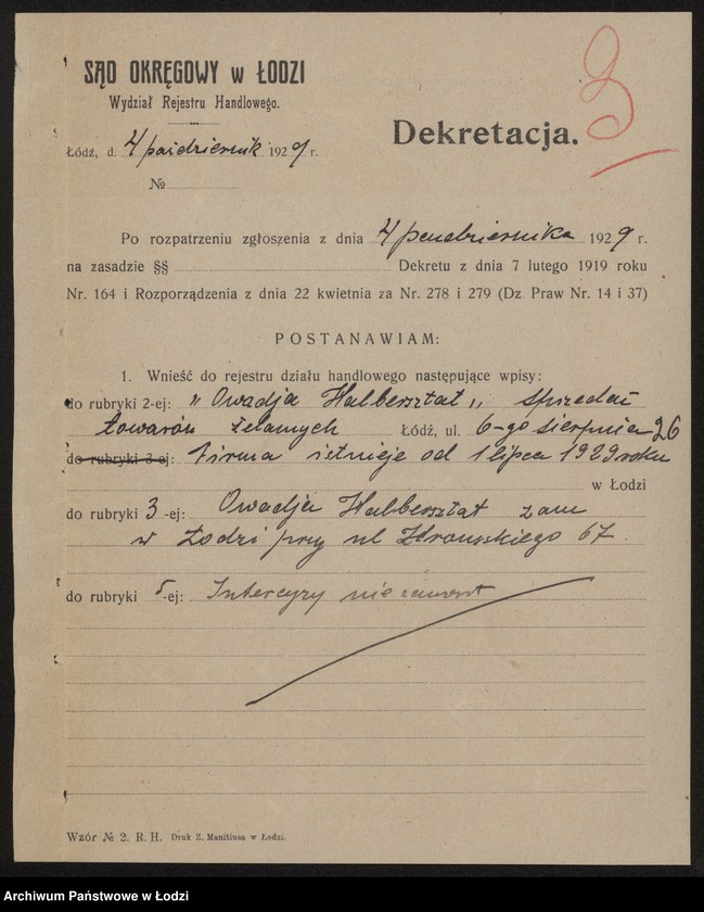 Obraz 5 z jednostki "Owajda Helbersztat – sprzedaż towarów żelaznych"