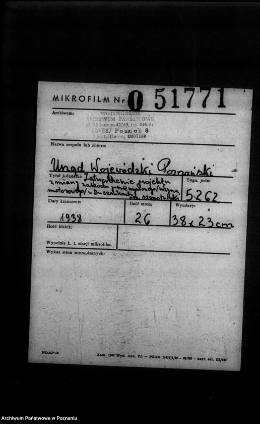 Obraz 2 z jednostki "Zatwierdzenie projektu zmiany zakładu przemysłowego /młyna motorowego/ w Dusznikach powiat szamotulski"