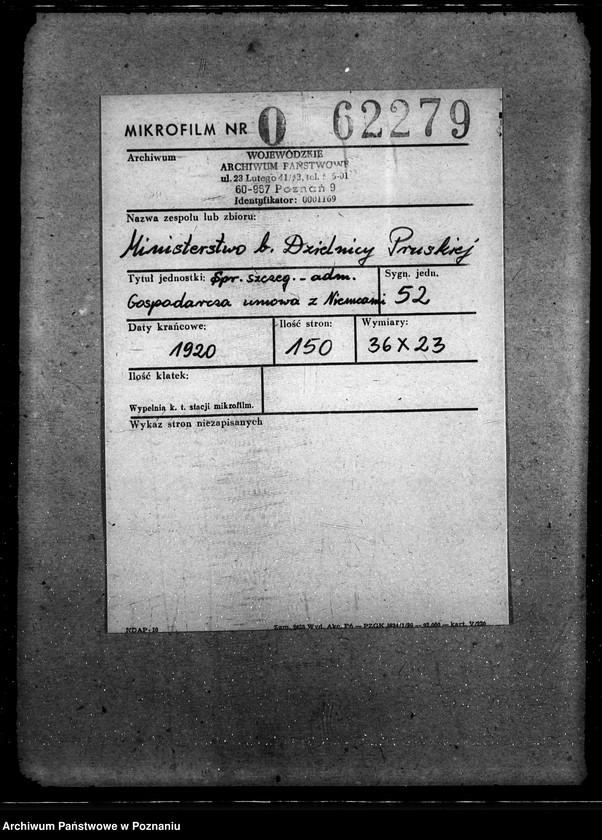 Obraz 2 z jednostki "Sprawy szczegółowo-administracyjne Gospodarcza umowa z Niemcami"