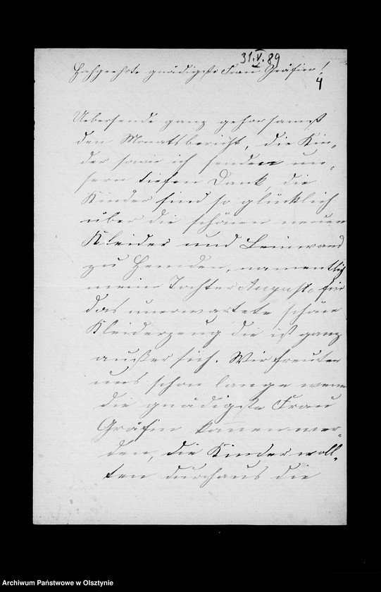 image.from.unit.number "/Monatsberichte der Weisenmutter Louise Fischer u. ihrer Tochter in Drengfurth- Vorstadt an Anna Gfin Lehndorff geb. Hahn/"