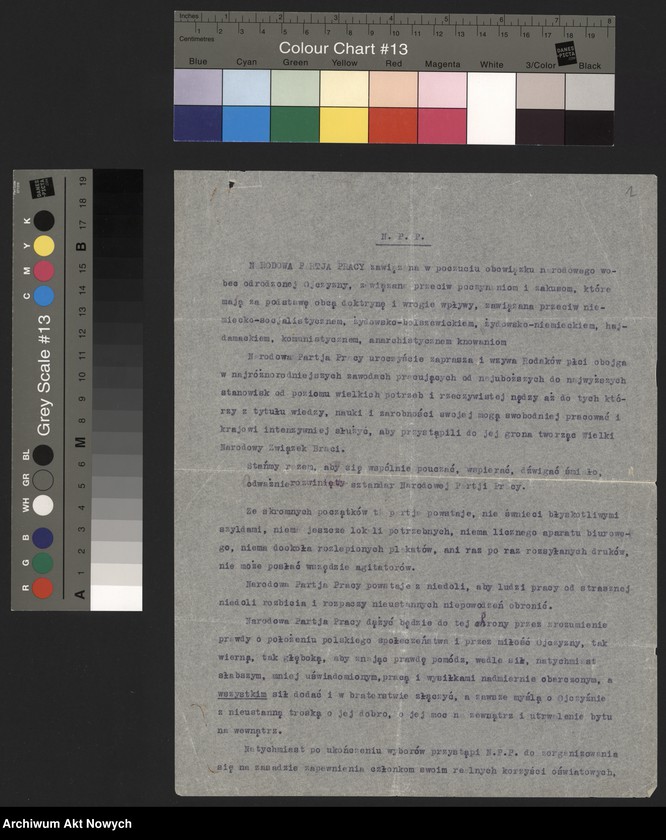 image.from.unit.number "Narodowa Partia Pracy. Program (maszynopis - poprawki ręką dr J. Orłowskiego)"