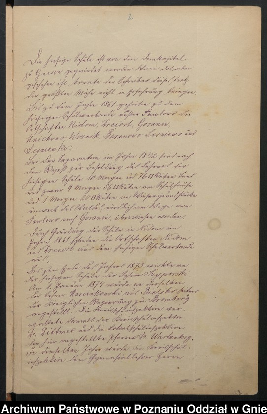 Obraz z jednostki "Chronik der katholischen Schule zu Pawlowo Kreis Witkowo, angelegt 1899"