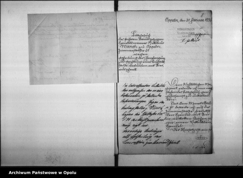 Obraz 11 z jednostki "Acta des Magistrats zu Oppeln betreffend Anträge auf Errichtung neuer Schankanlagen"