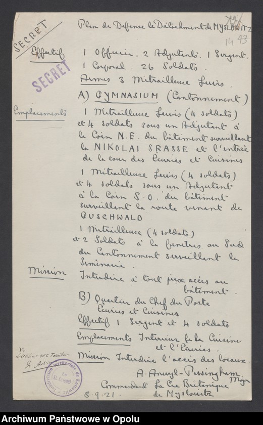 Obraz 14 z jednostki "/Plany obrony garnizonów, miejsc postoju oddziałów 91 Brygady Strzelców Alpejskich/  IX 1921"