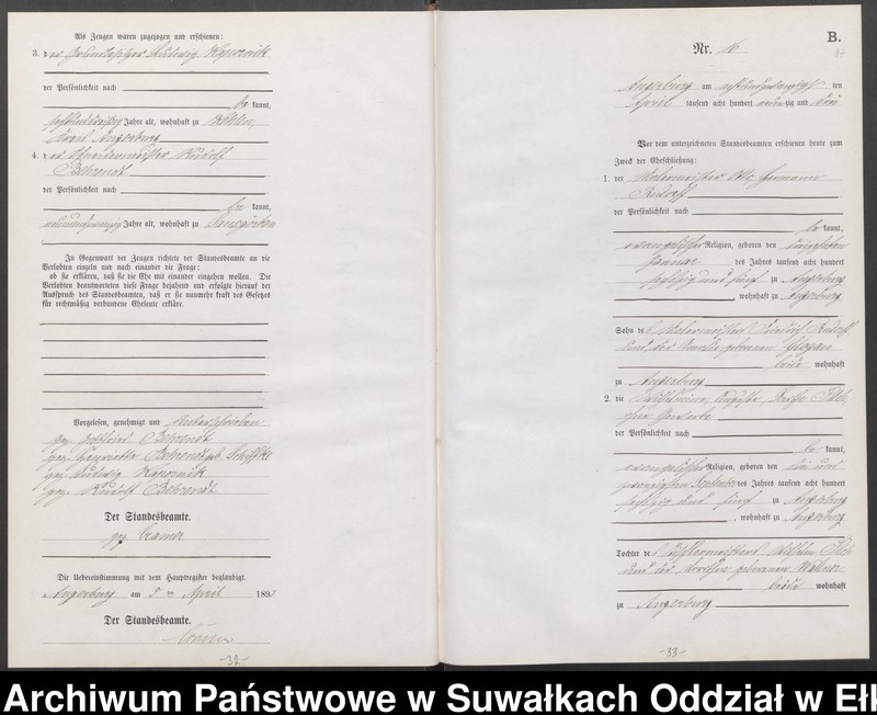 Obraz 20 z jednostki "Heiraths-Neben-Register des Preussischen Standes-Amtes Angerburg Kreis Angerburg"