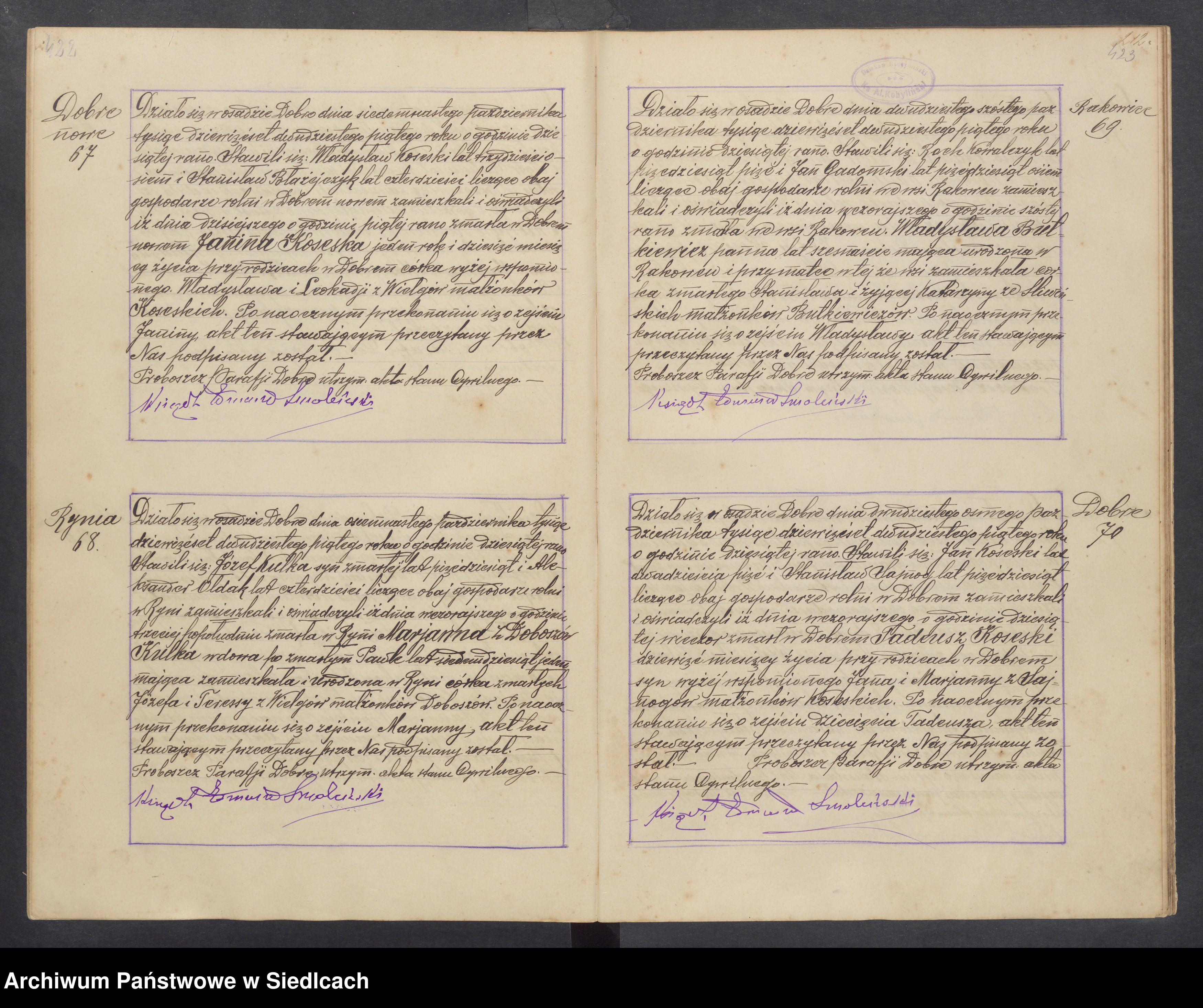 Skan z jednostki: Księga zgonów