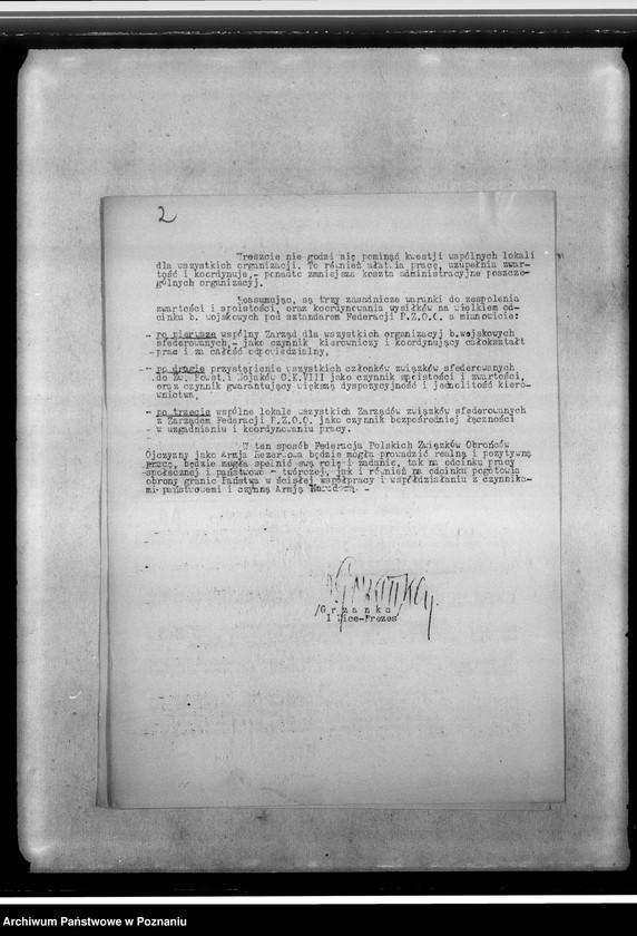 Obraz 6 z jednostki "Rozkazy, okólniki, komunikaty Federacji Polskich Związków Obrońców Ojczyzny Zarządu Grodzkiego oraz sprawozdanie z działalności gospody i świetlic-ewidencja kół kombatanckich należących do Federacji Zarządu Grodzkiego"