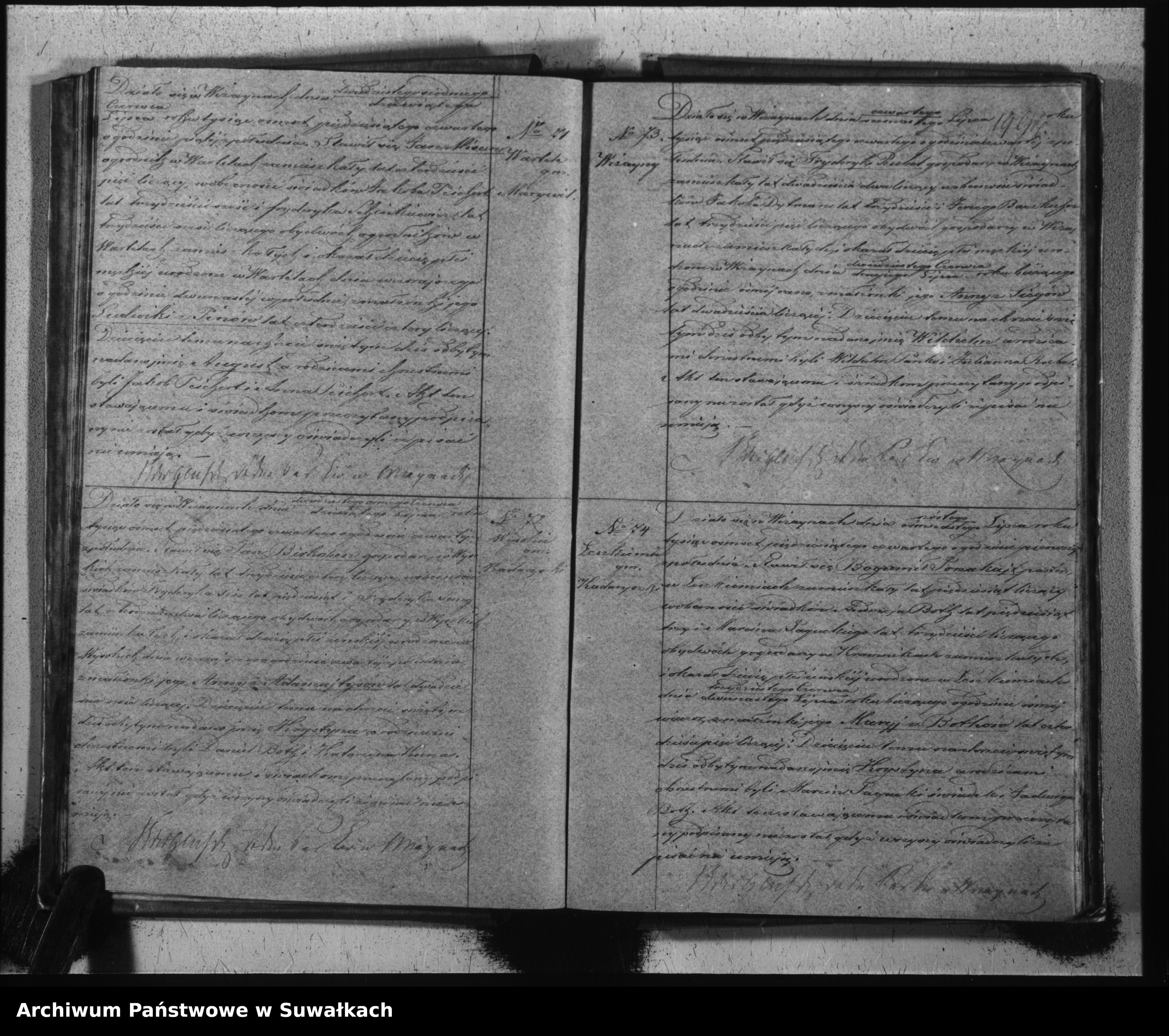 Skan z jednostki: Duplikat do zapisywania aktów urodzeń, zeyścia i ślubów w Parafii Ewangelickiej Wiżayny na rok 1854