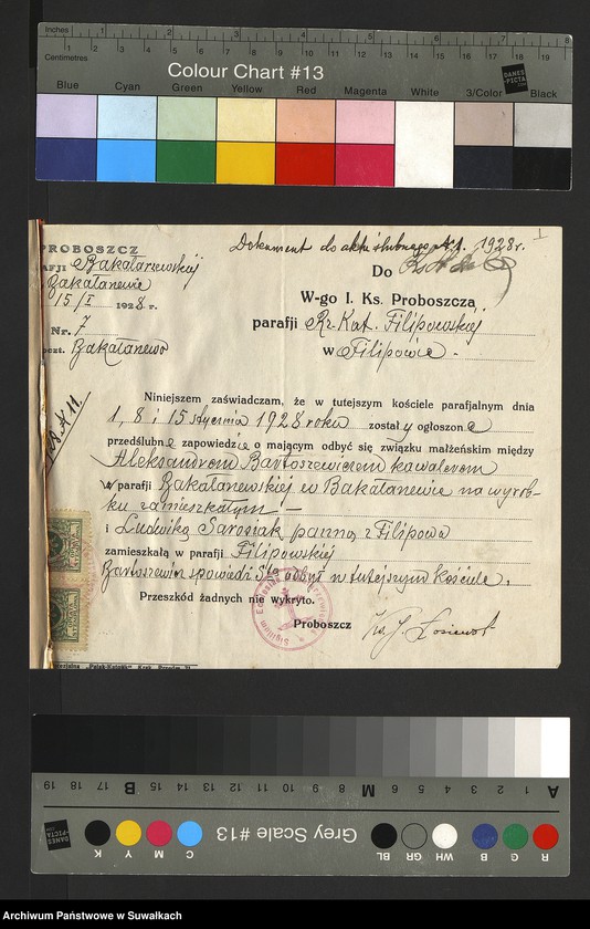 image.from.unit.number "Dokumenty przedstawione do aktów ślubnych w roku 1928 w filipowskiej r.k. parafji"