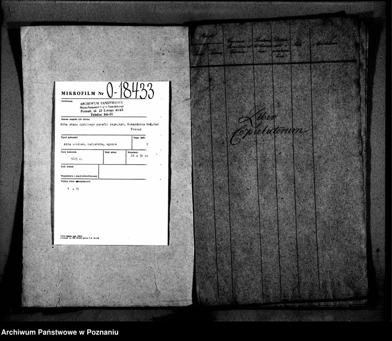 Obraz 3 z jednostki "Duplikat libri baptisatorum, copulatorum, mortuorum"