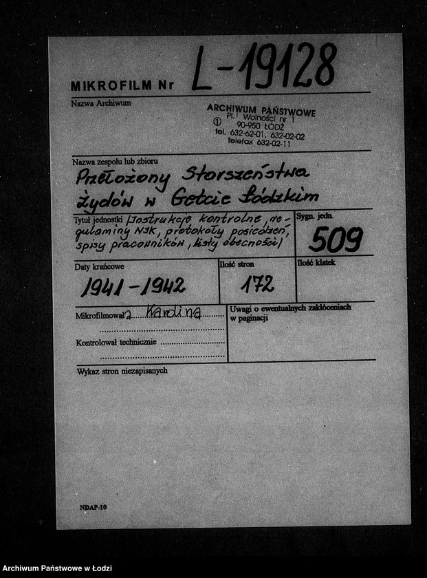 Obraz 2 z jednostki "[Instrukcje kontrolne, regulaminy Najwyższej Izby Kontroli, protokoły posiedzeń, spisy pracowników, listy obecności]"