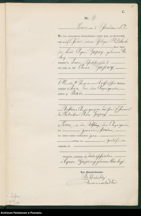 Obraz 12 z jednostki "Księga miejscowa zgonów t. I"