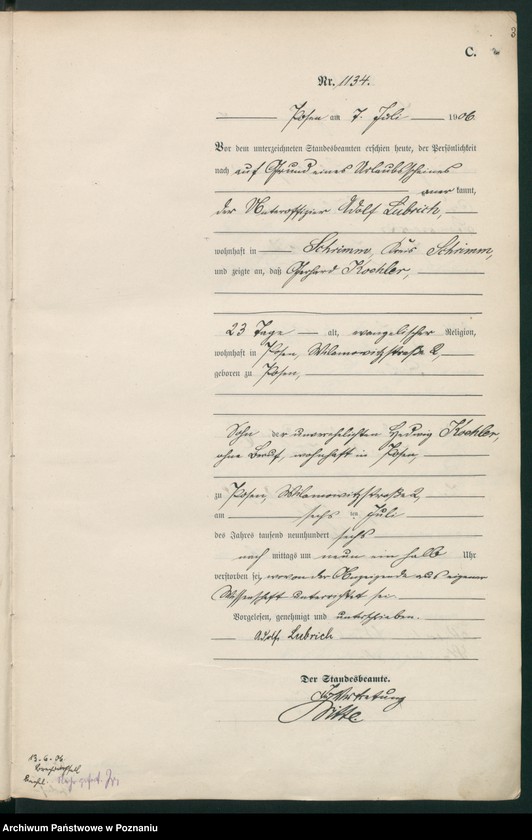 Obraz 5 z jednostki "Księga miejscowa zgonów tom III"