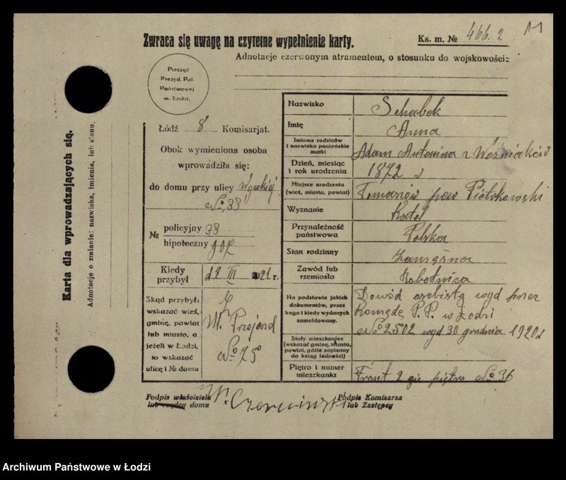 Obraz 13 z jednostki "[Spis ludności Łodzi] Syta-Szadkowski"