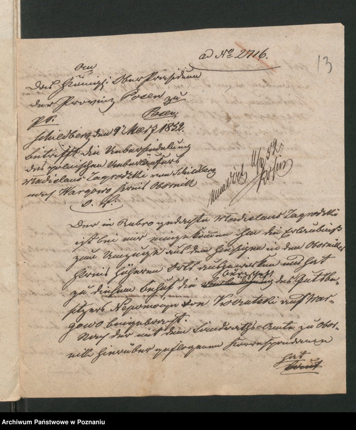 Obraz 17 z jednostki "A. betr. die polizeiliche Beaufsichtigung des polnischen Überläufers Paul /Wladislaus/ Zagrodzki zu Schildberg jetzt Godziętowo"