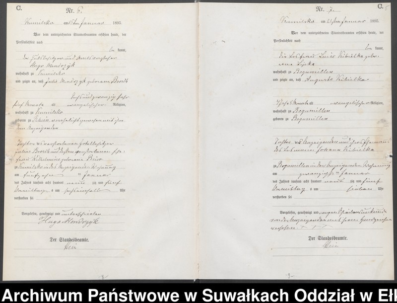 image.from.unit.number "Sterbe-Haupt-Register des Königlichen Preussischen Standes-Amtes Kumilsko Kreis Johannisburg"