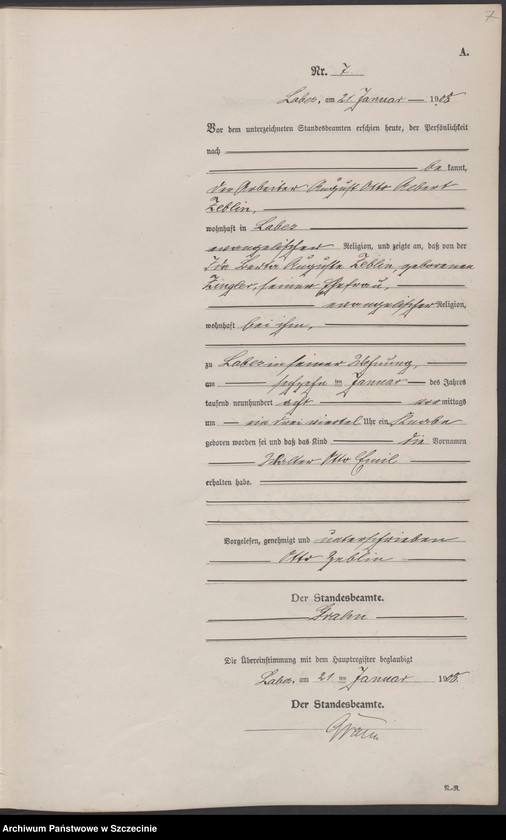 Obraz 10 z jednostki "Geburtsregister"