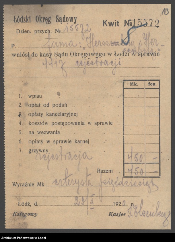 Obraz 15 z jednostki "Herszberg i Hercenberg- wykańczalnia bawełnianych tkanin"